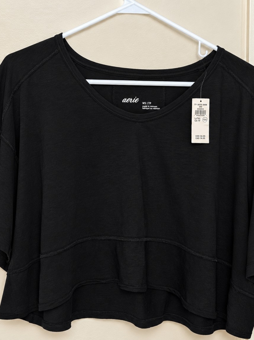 aerie happiest cropped v-neck t-shirt